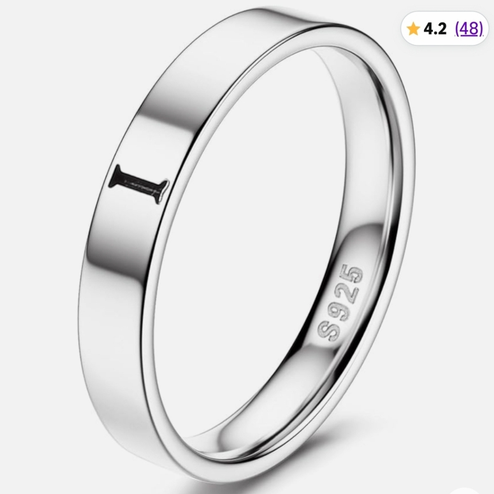 🆕️ Silver Initial Ring Letters R I P - Picture 2 of 3